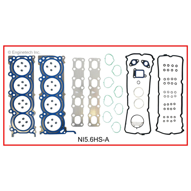 Enginetech Engine Cylinder Head Gasket Set for Nissan Vehicles with Head Bolts - Part NI5.6HS-AWB