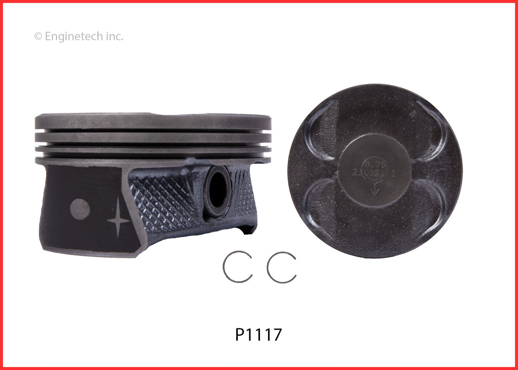Enginetech P1117(6)STD Engine Piston Set Without Rings for Chrysler and Dodge 2011-2012 Models