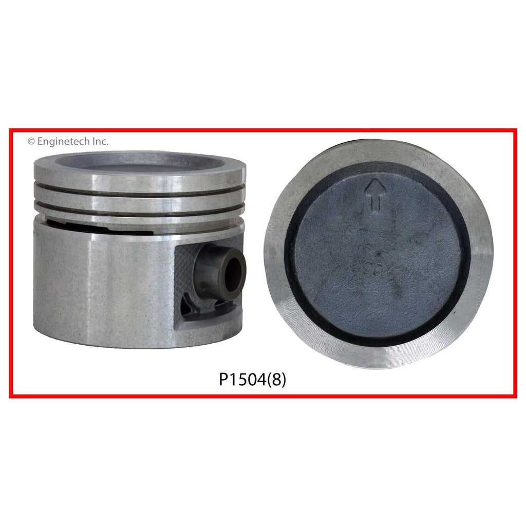 Enginetech P1504(8)040 Engine Piston Set Without Rings for Buick and Jeep Models