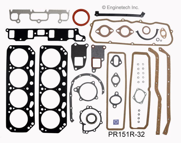 Enginetech P151R-32 Engine Full Gasket Set for Pontiac and Jeep Models