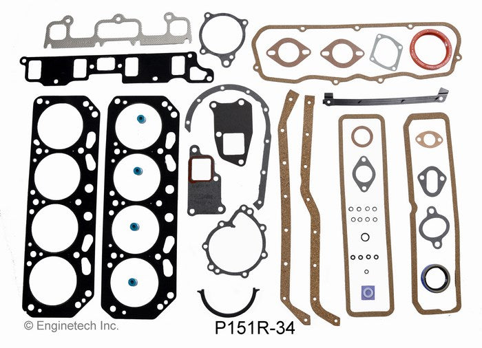 Enginetech P151R-34 Engine Full Gasket Set for Pontiac and Buick Models