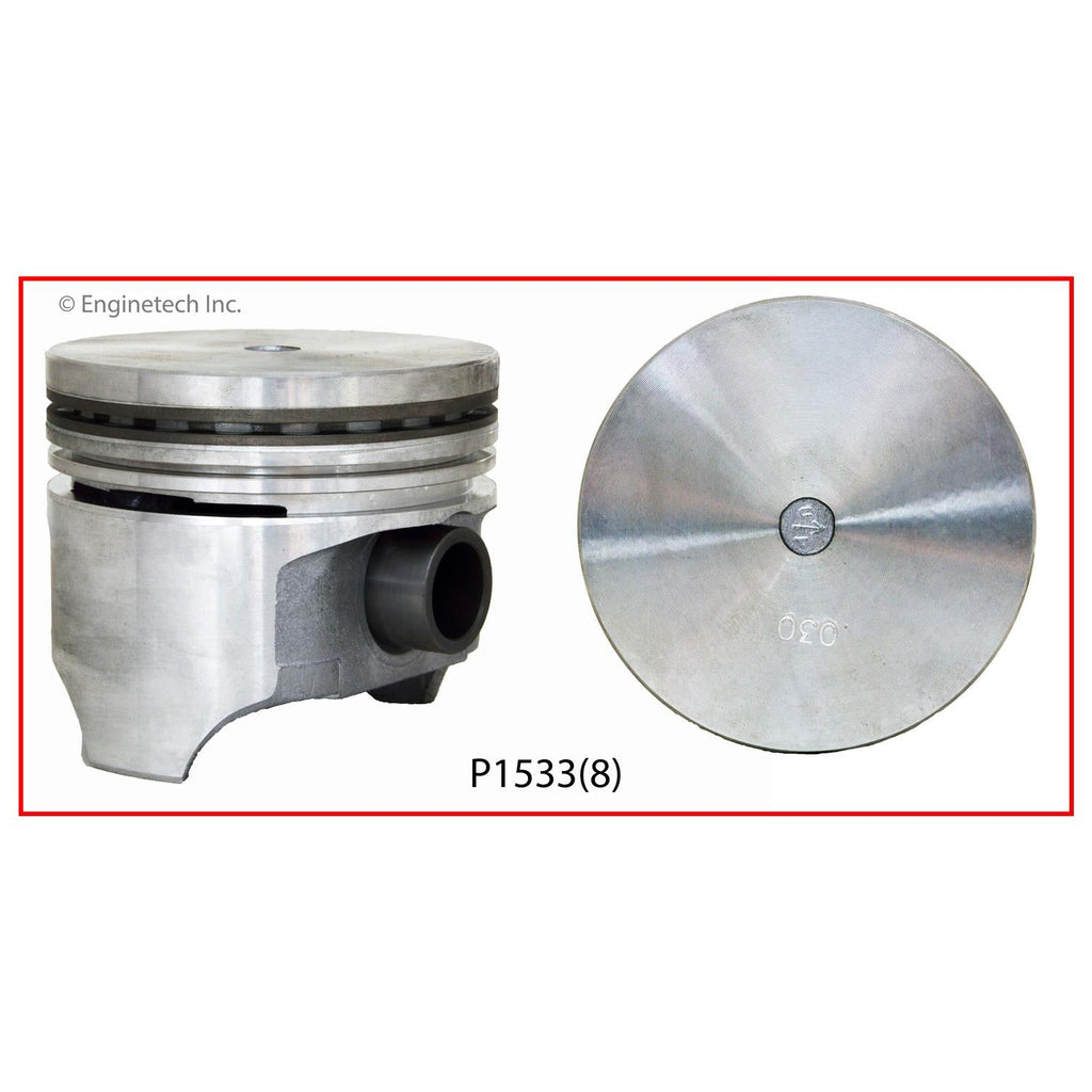 Enginetech P1533(8)030 Engine Piston Set Without Rings for International Models