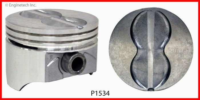 Enginetech P1534(8)STD Engine Piston Set Without Rings for Classic Chevrolet Models