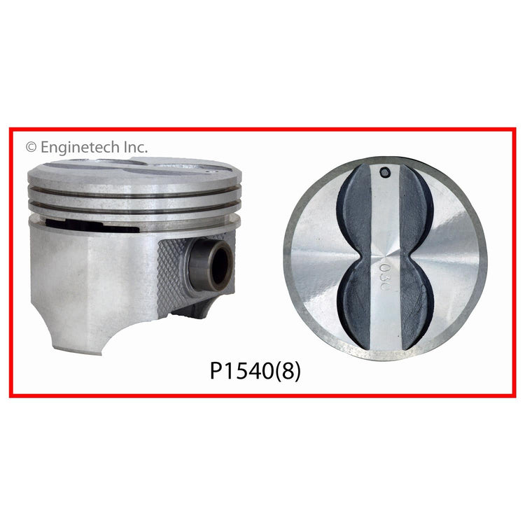 Enginetech P1540(8)060 Engine Piston Set Without Rings for Chevy and GMC Vans and SUVs