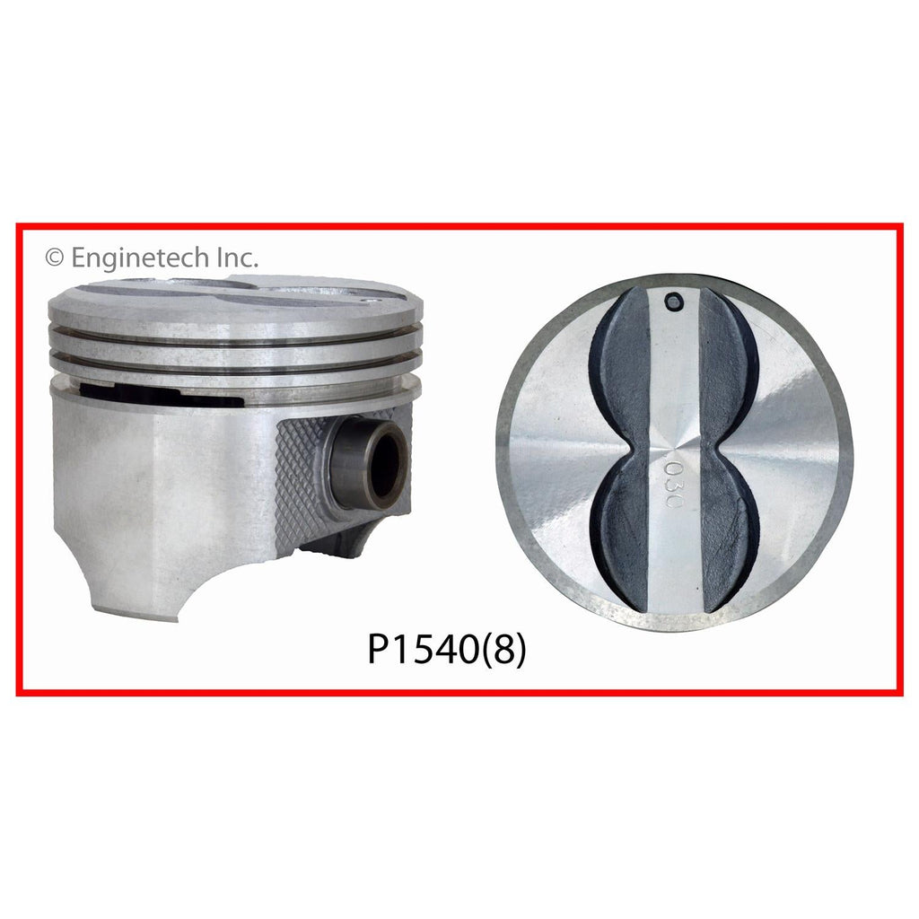 Enginetech P1540(8)040 Engine Piston Set Without Rings for Chevrolet and GMC Vehicles