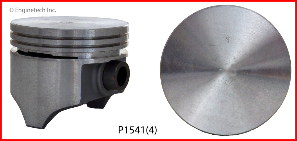 Enginetech P1541(4)030 Engine Piston Set Without Rings for Ford Tempo (1984-1993)