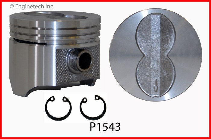 Enginetech P1543(8)060 Engine Piston Set Without Rings for Ford F-100 and F-250 (1972-1974 Models)