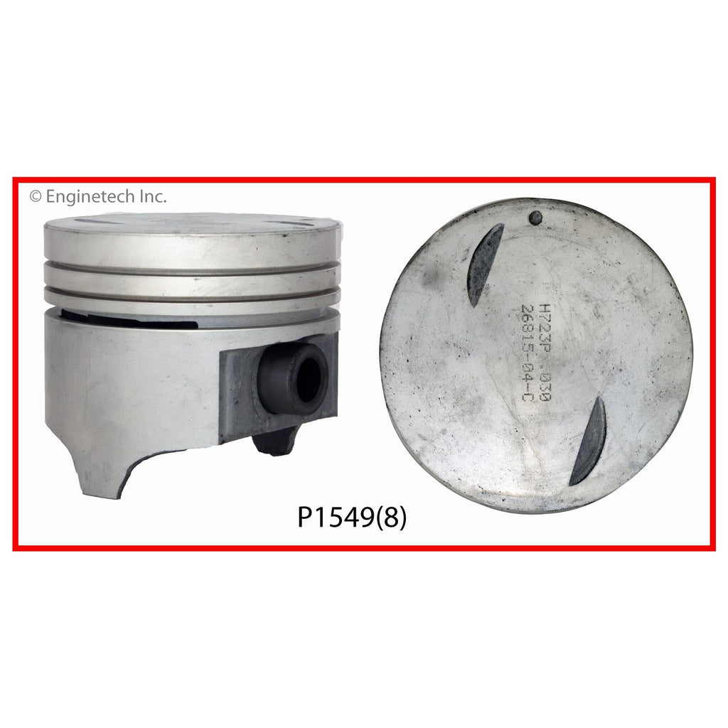 Enginetech P1549(8)040 Engine Piston Set Without Rings for 4.36-inch Bore Engines
