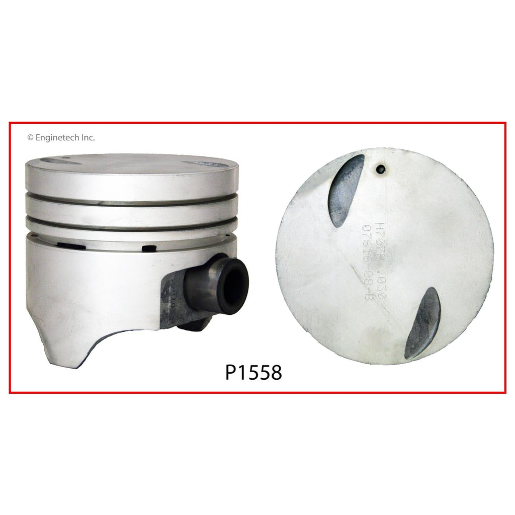 Enginetech P1558(8)030 Engine Piston Set Without Rings for 4.050 in Bore Engines