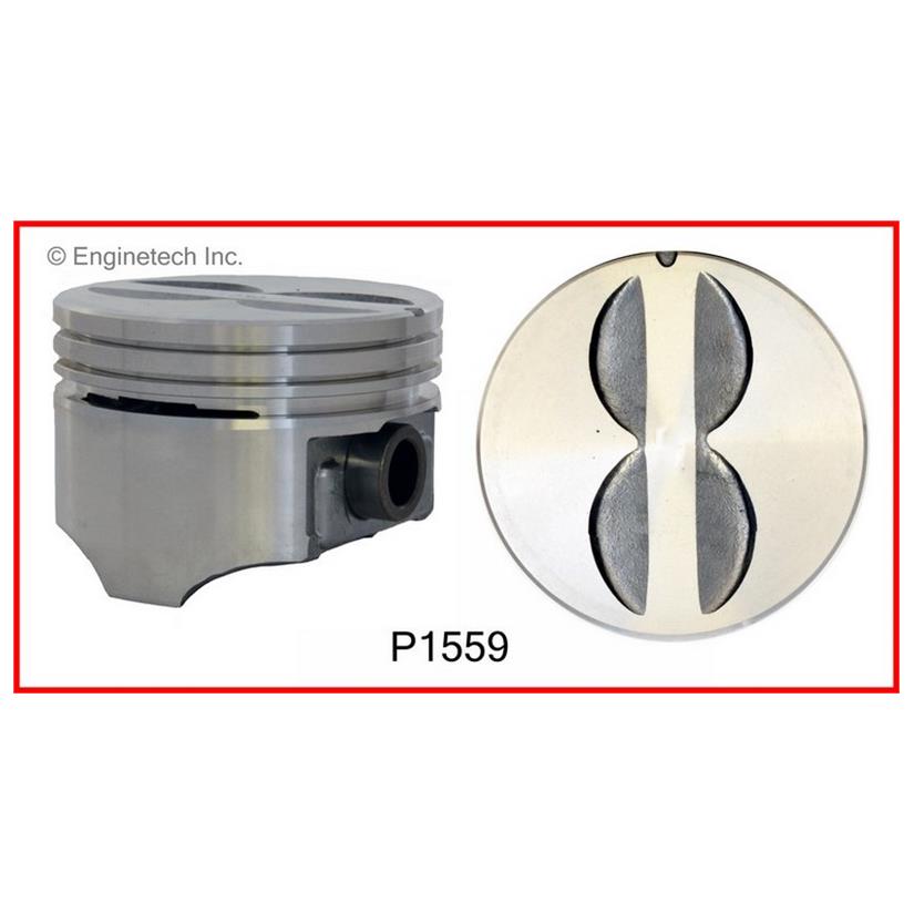 Enginetech P1559(8)060 Engine Piston Set Without Rings for 1980-1986 Chevrolet Camaro and Buick Models