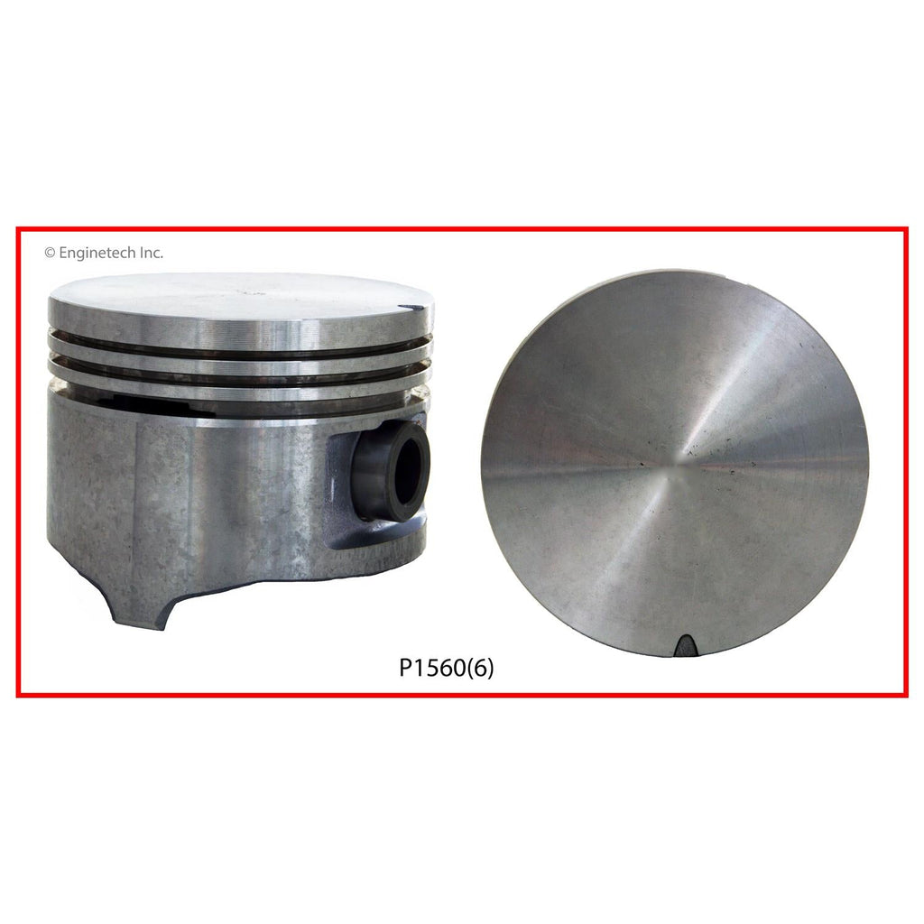 Enginetech P1560(6)STD Engine Piston Set Without Rings for 1974-1986 Ford and Mercury Models