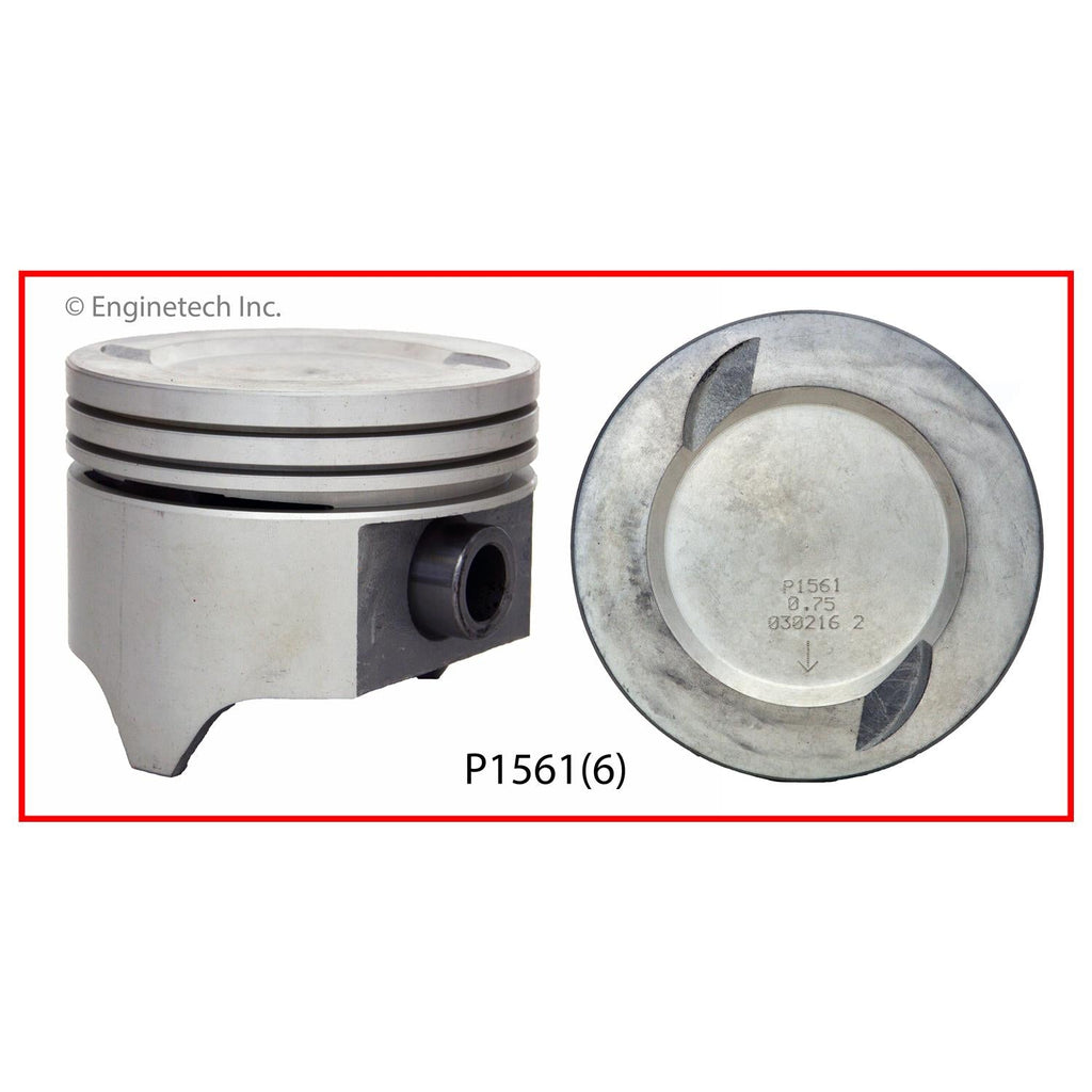 Enginetech P1561(6).75 Engine Piston Set Without Rings for Ford and Mercury Vehicles