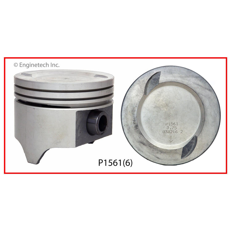 Enginetech P1561(6)100 Engine Piston Set Without Rings for Ford and Mercury Vehicles
