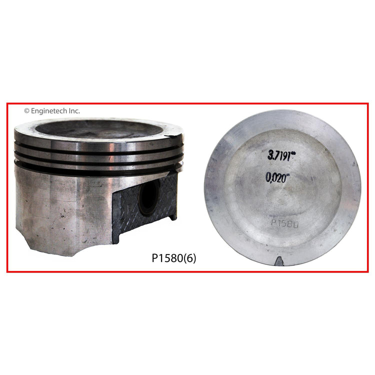 Enginetech P1580(6)030 Engine Piston Set Without Rings for Buick Century and Skylark