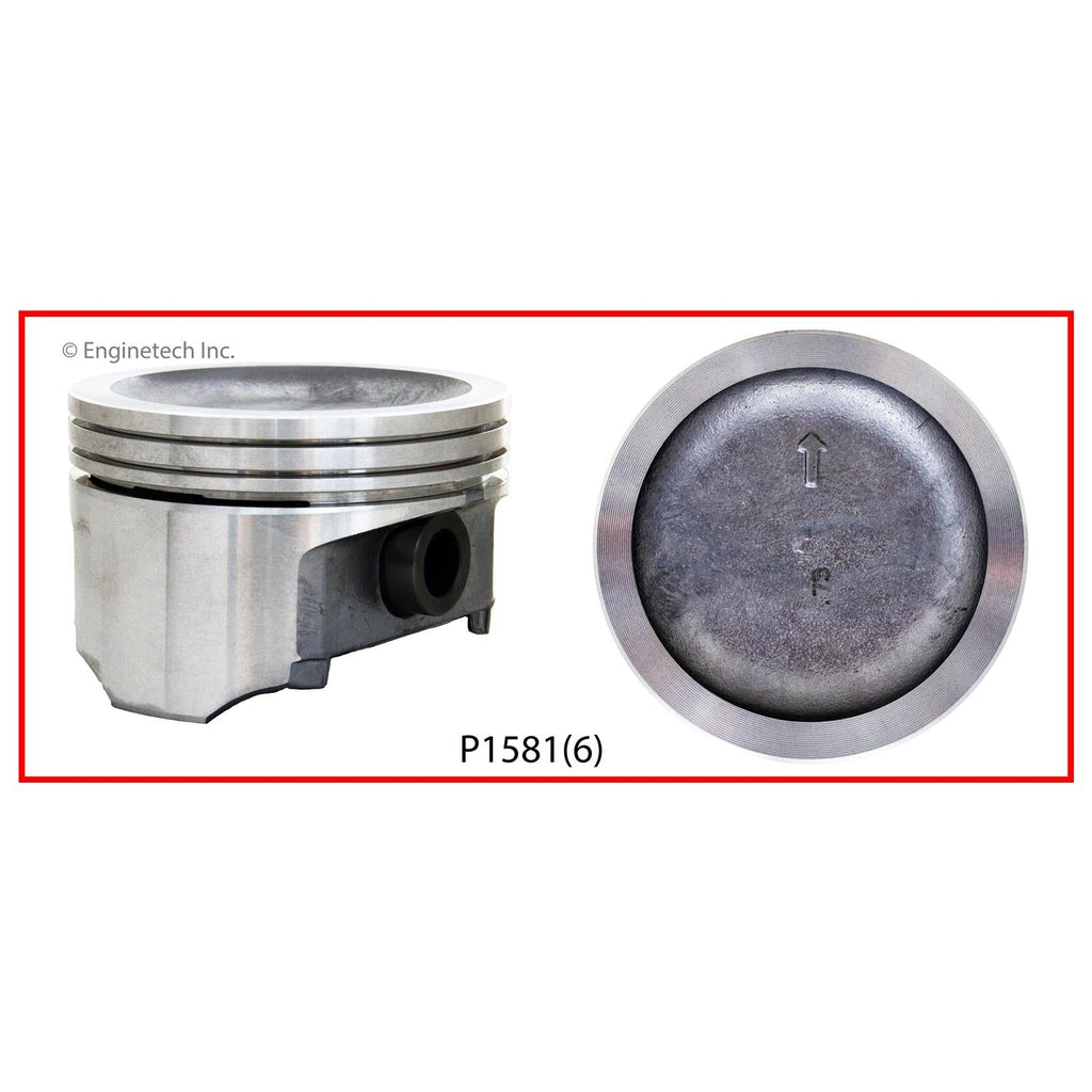 Enginetech P1581(6).75 Engine Piston Set Without Rings for Buick Models