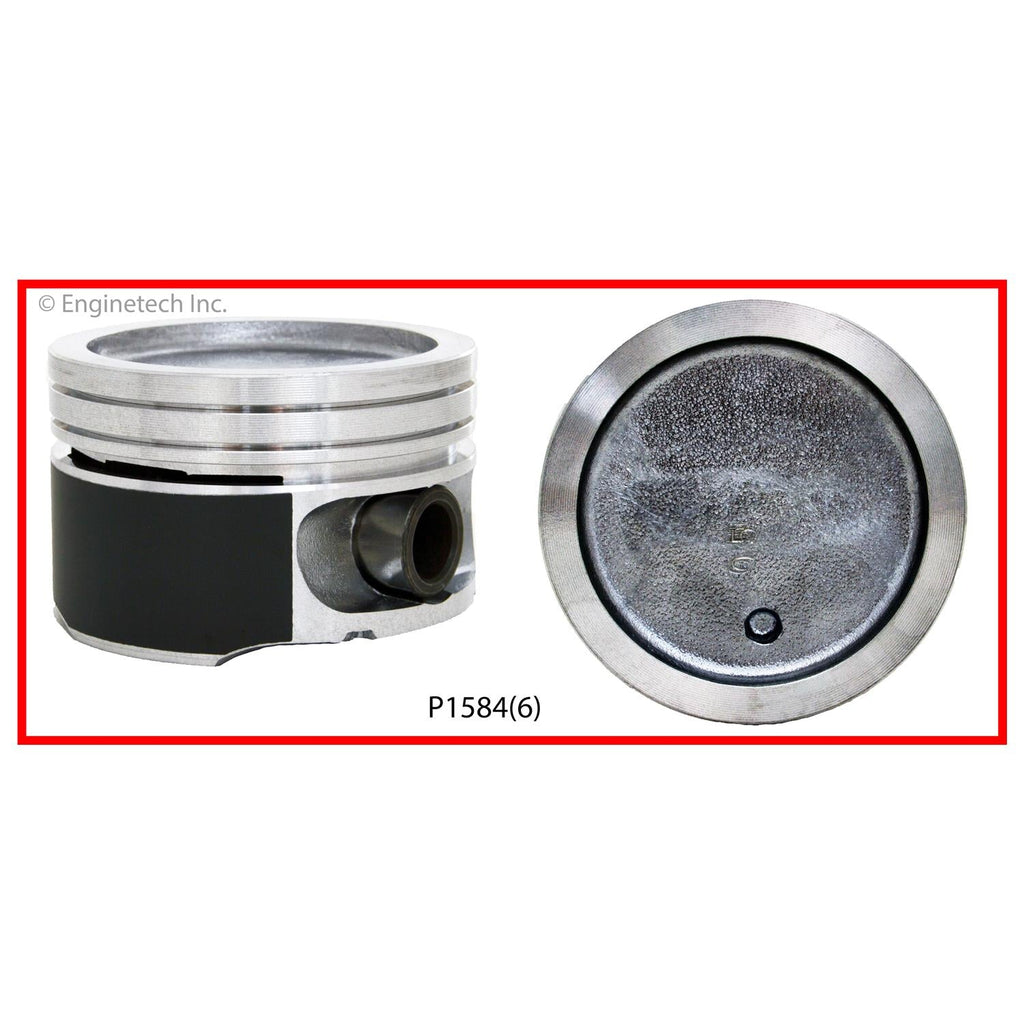 Enginetech P1584(6)STD Engine Piston Set Without Rings for Buick and Chevrolet Models