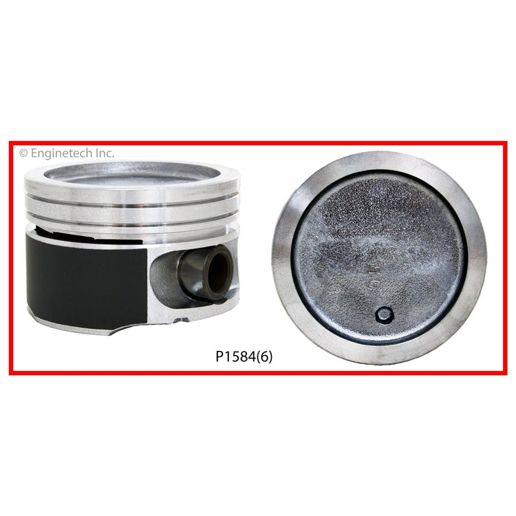 Enginetech P1584(6).50 Engine Piston Set Without Rings for Buick and Chevrolet Models