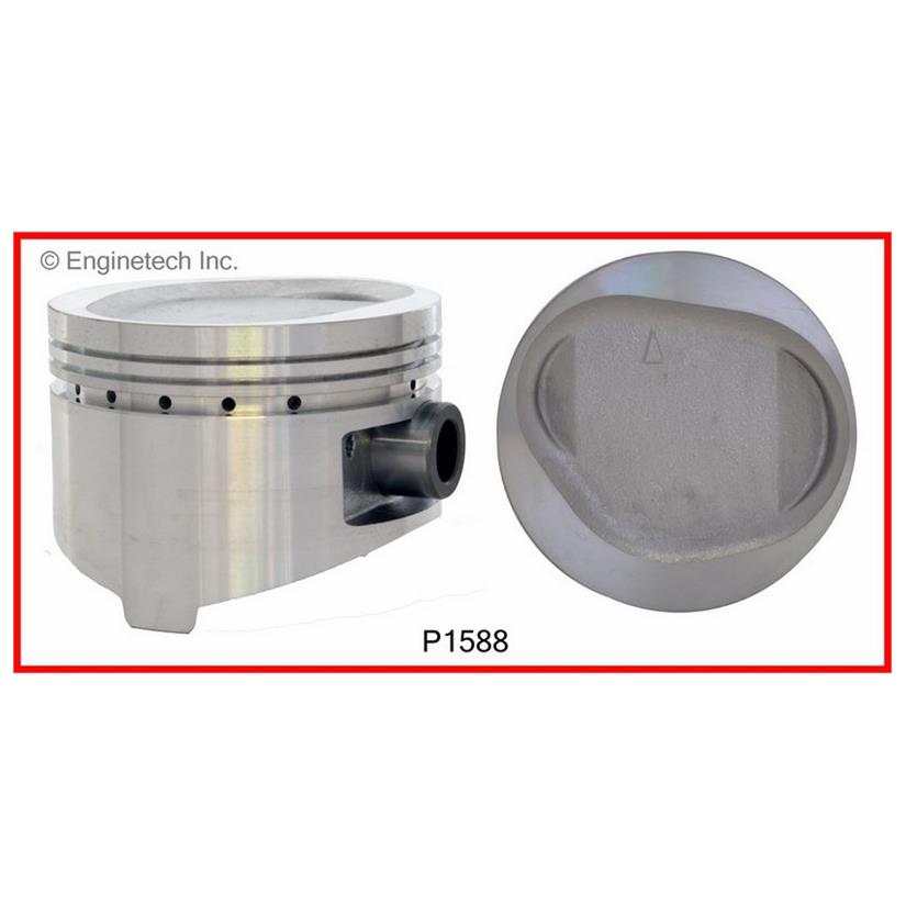 Enginetech P1588(6)020 Engine Piston Set Without Rings for Dodge, Plymouth, Hyundai, and Chrysler