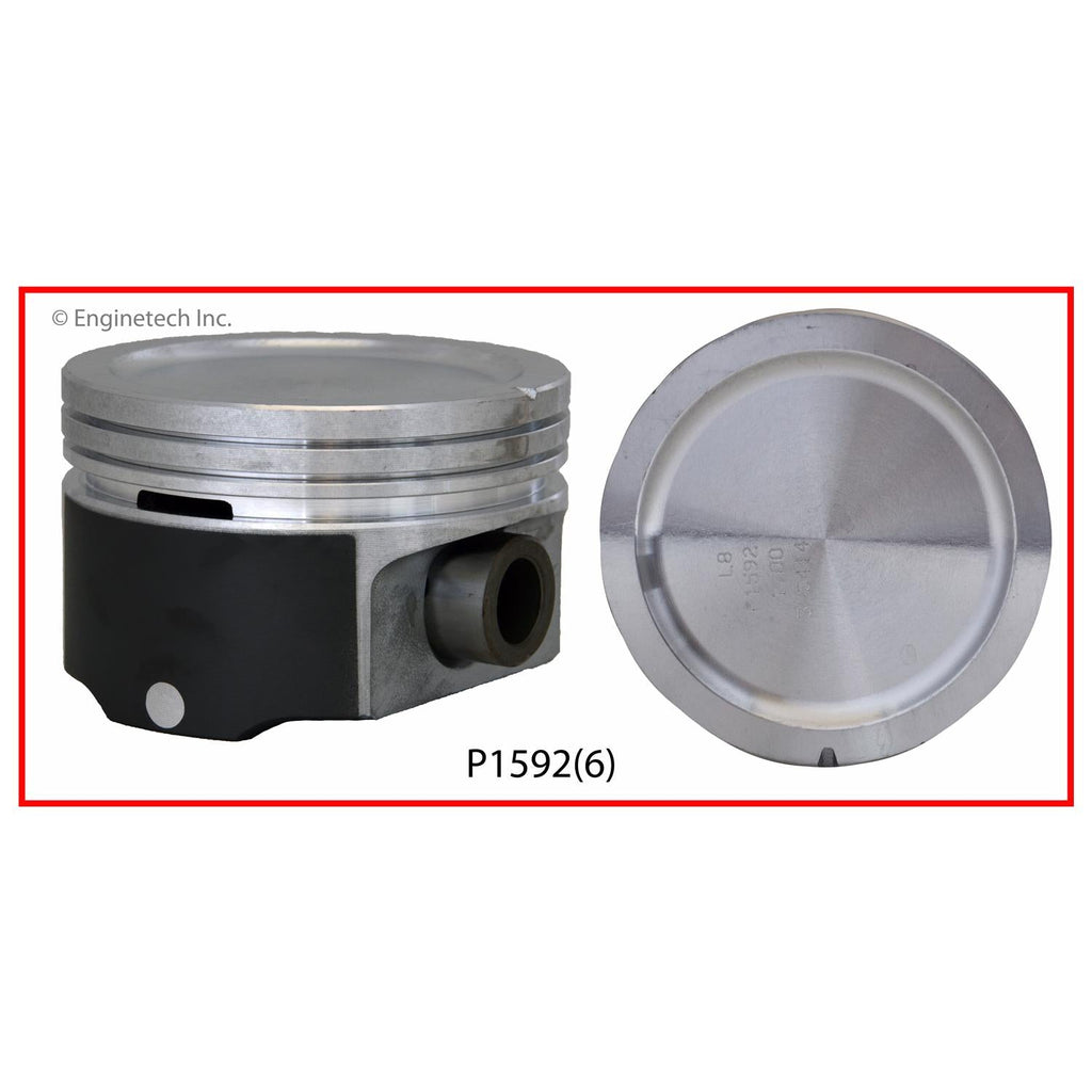 Enginetech P1592(6)STD Engine Piston Set Without Rings for Isuzu and Chevrolet Vehicles