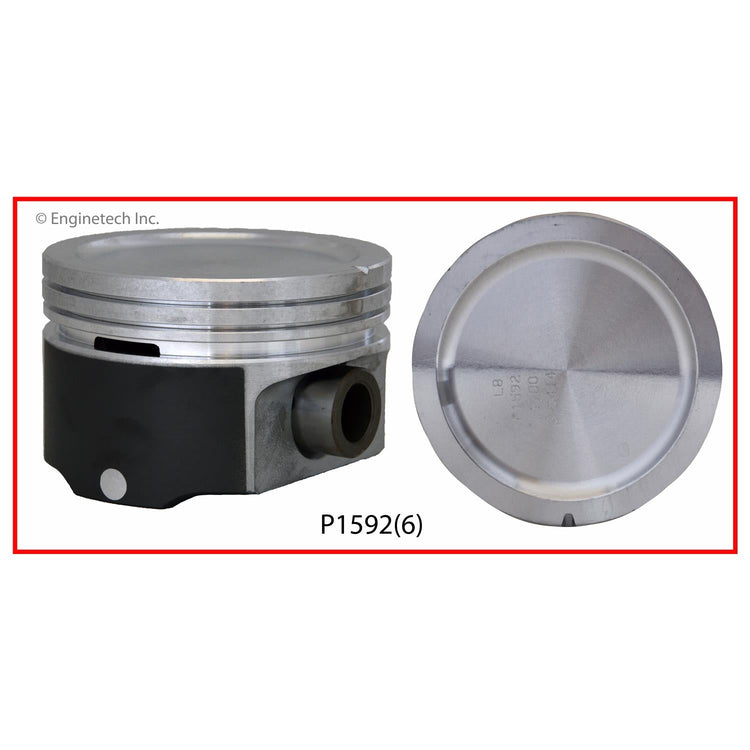 Enginetech P1592(6)STD Engine Piston Set Without Rings for Isuzu and Chevrolet Vehicles