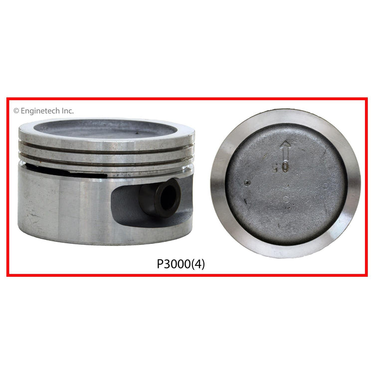 Enginetech P3000(4)STD Engine Piston Set Without Rings for Chevrolet Cavaliers and Corsicas