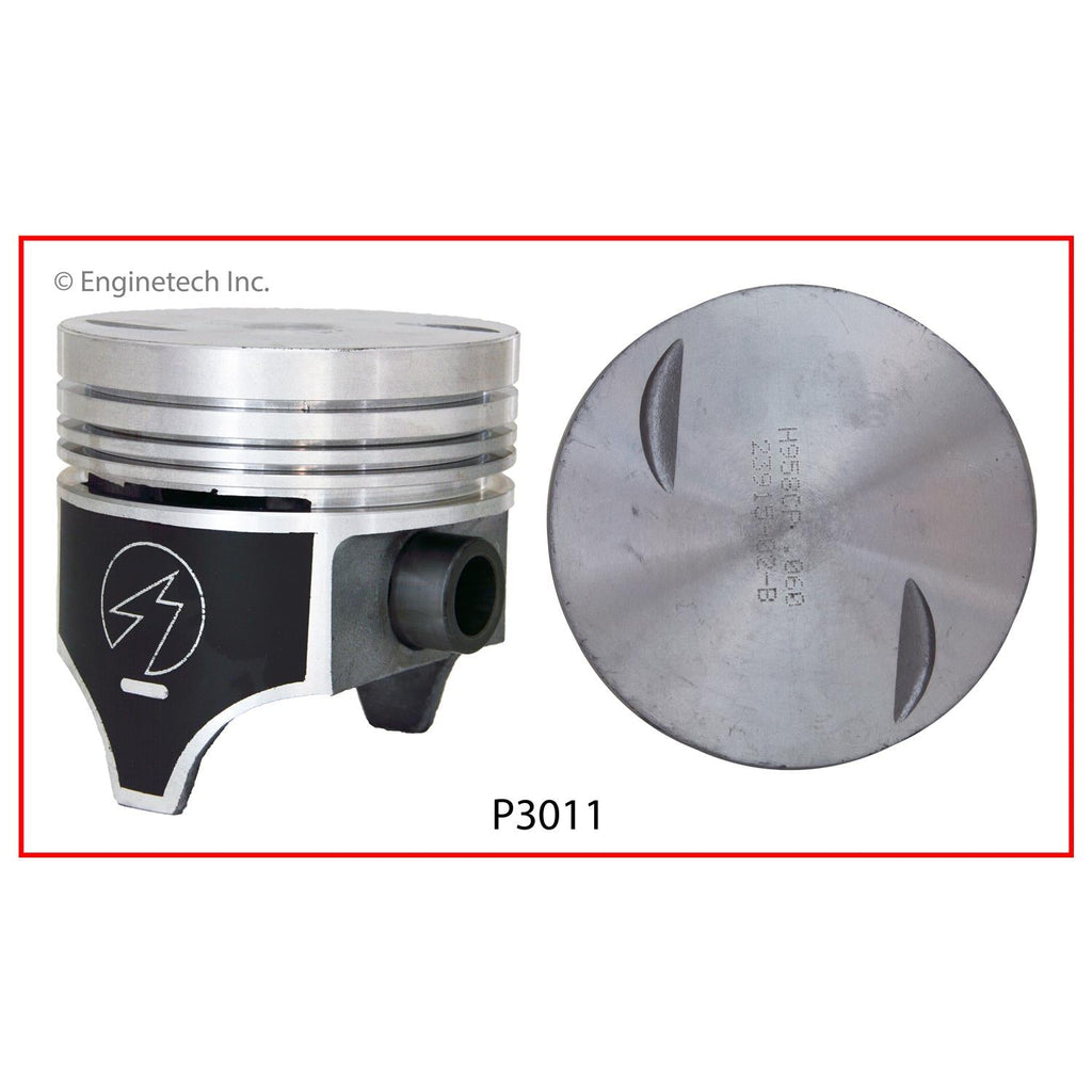 Enginetech P3011(8)040 Engine Piston Set Without Rings – High-Quality Replacement for Domestic and Import Engines