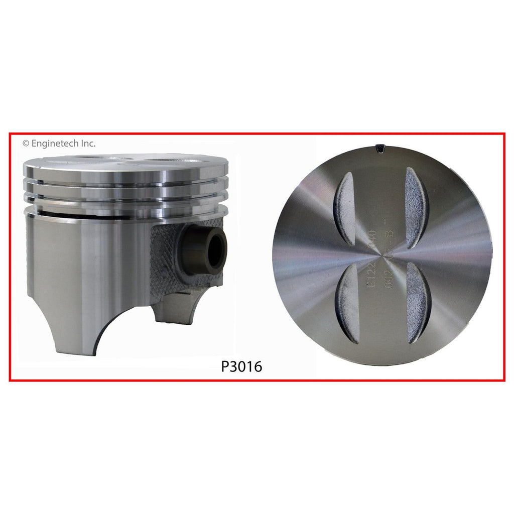 Enginetech P3016(8)060 Engine Piston Set Without Rings for 1962-1965 Pontiac Models