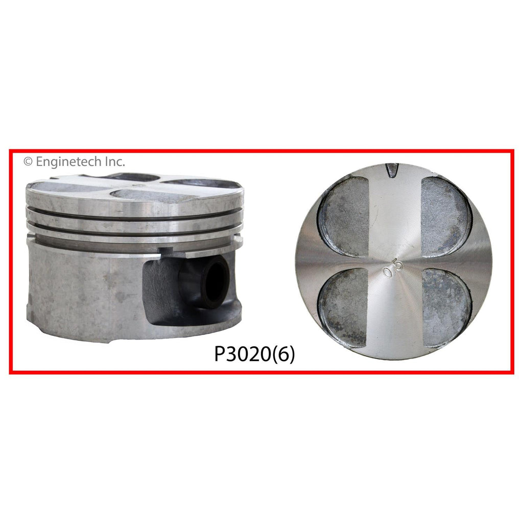 Enginetech P3020(6)STD Engine Piston Set Without Rings for Chevrolet Lumina and Monte Carlo