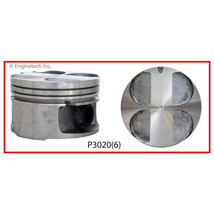 Enginetech P3020(6).75 Engine Piston Set Without Rings for Chevrolet Lumina and Monte Carlo