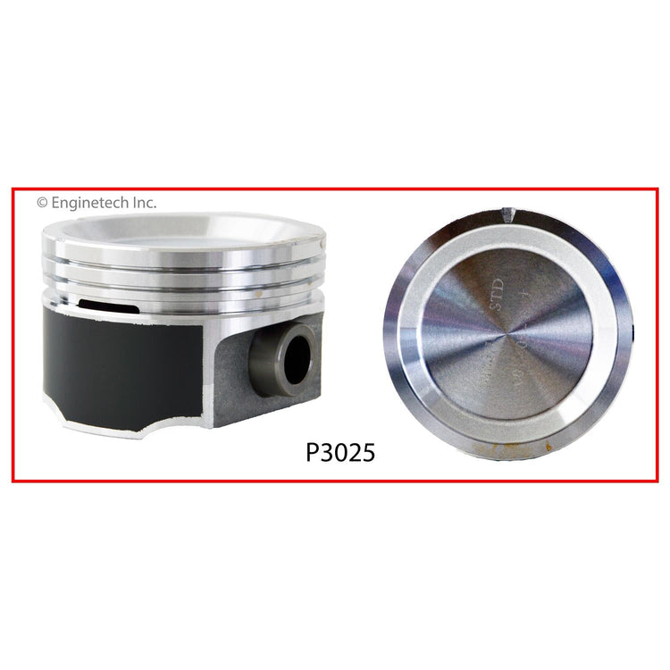 Enginetech P3025(6).75 Engine Piston Set Without Rings for Buick Century and Regal