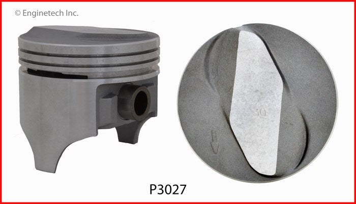 Enginetech P3027(8)040 Engine Piston Set Without Rings for Classic Chevrolet Models