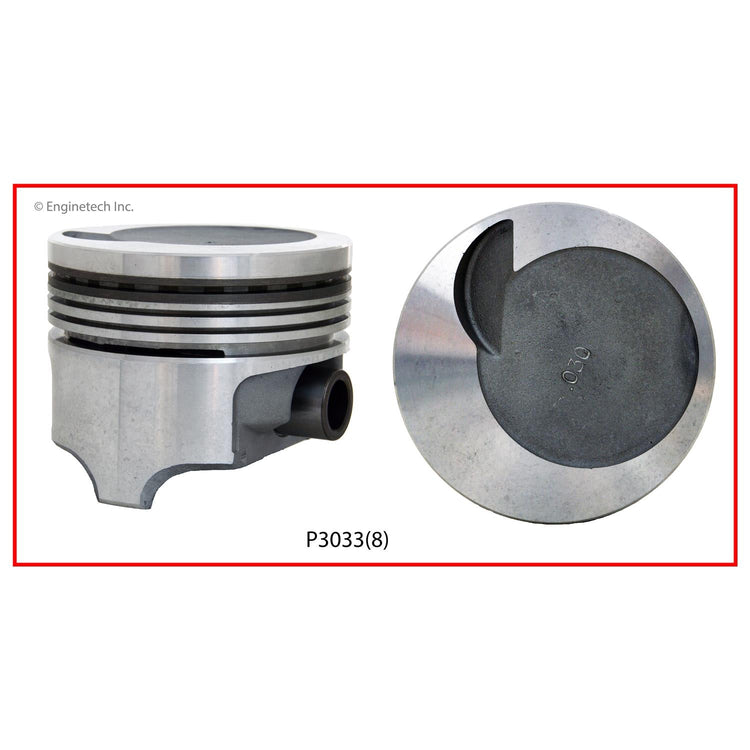 Enginetech P3033(8)030 Engine Piston Set Without Rings for 4.25-Inch Bore Engines
