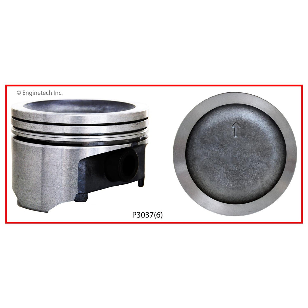 Enginetech P3037(6).50 Engine Piston Set Without Rings for Buick Vehicles