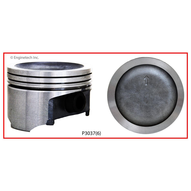 Enginetech P3037(6).50 Engine Piston Set Without Rings for Buick Vehicles