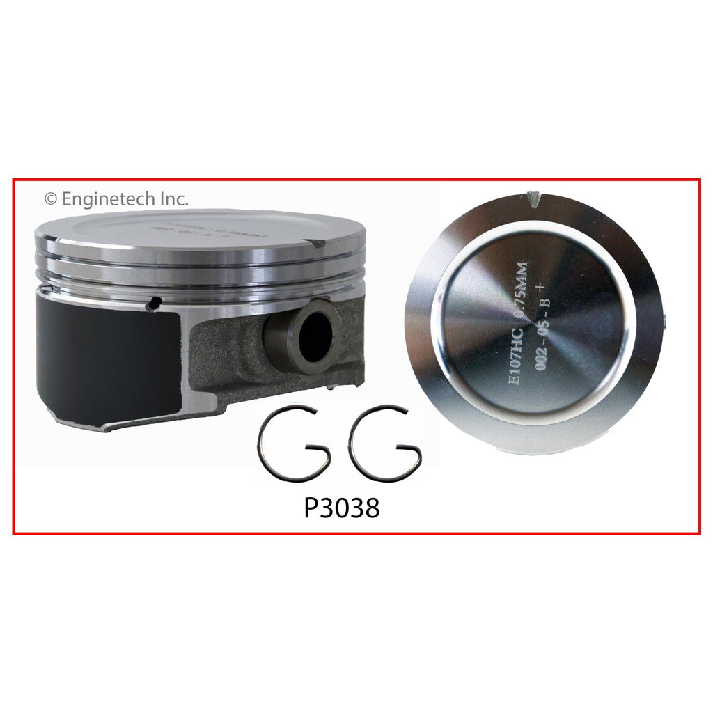 Enginetech Piston Set Without Rings for 2004-2005 Buick, Chevrolet, Pontiac Models