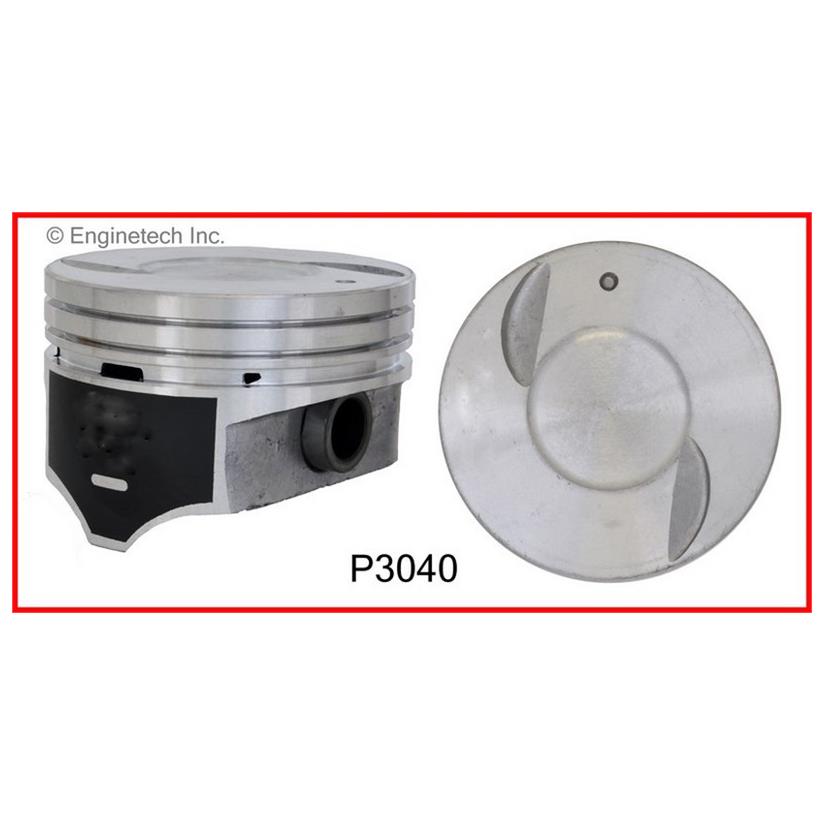 Enginetech P3040(8)060 Engine Piston Set Without Rings for Chevy C1500 and C2500
