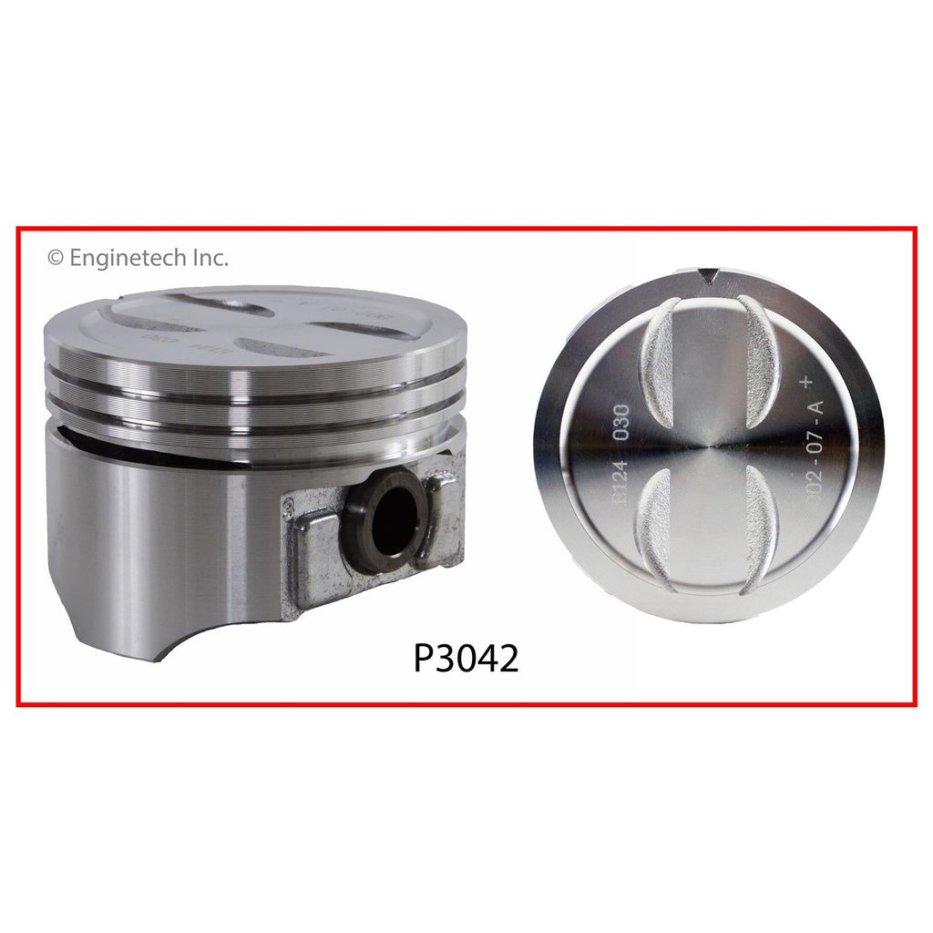 Enginetech P3042(8)040 Engine Piston Set Without Rings for Chevy C1500 and C2500 Models