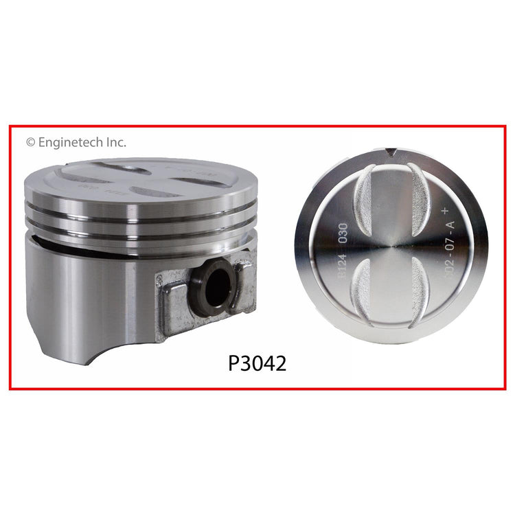 Enginetech P3042(8)040 Engine Piston Set Without Rings for Chevy C1500 and C2500 Models