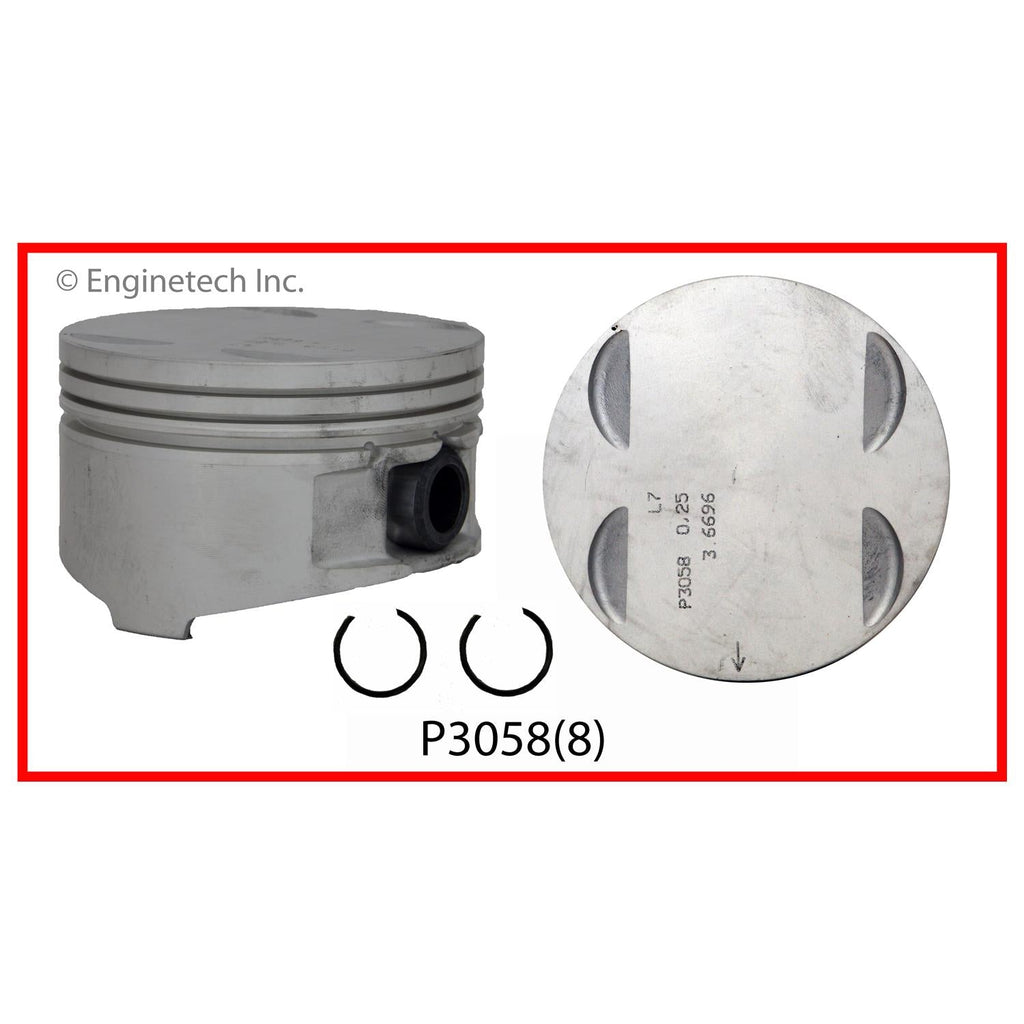 Enginetech P3058(8).50 Engine Piston Set Without Rings for Cadillac Models
