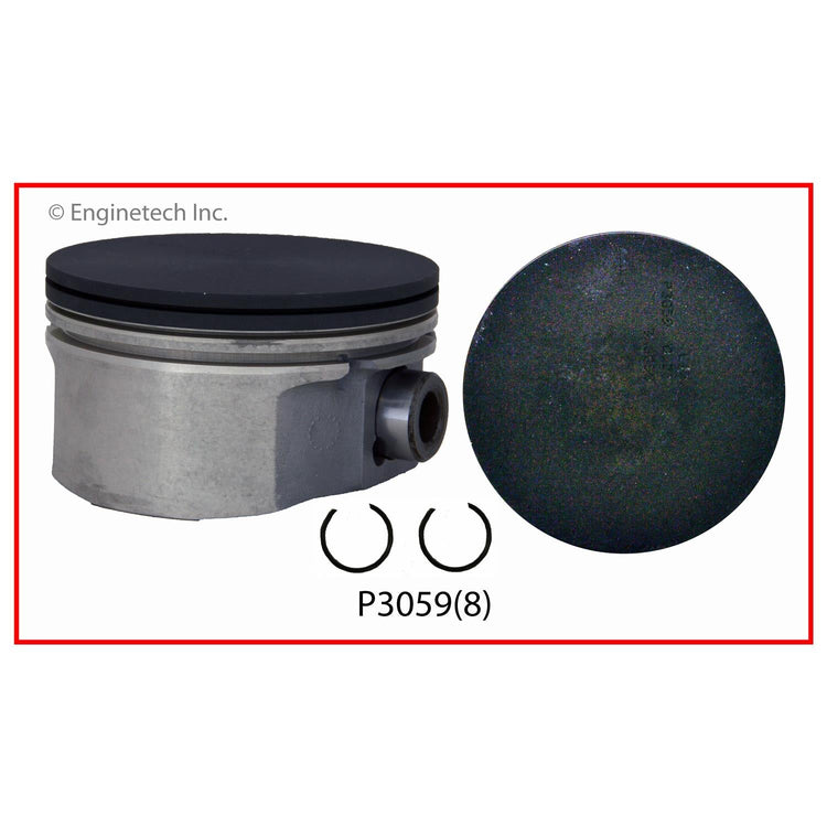 Enginetech P3059(8).75 Engine Piston Set Without Rings for Cadillac and Pontiac Models