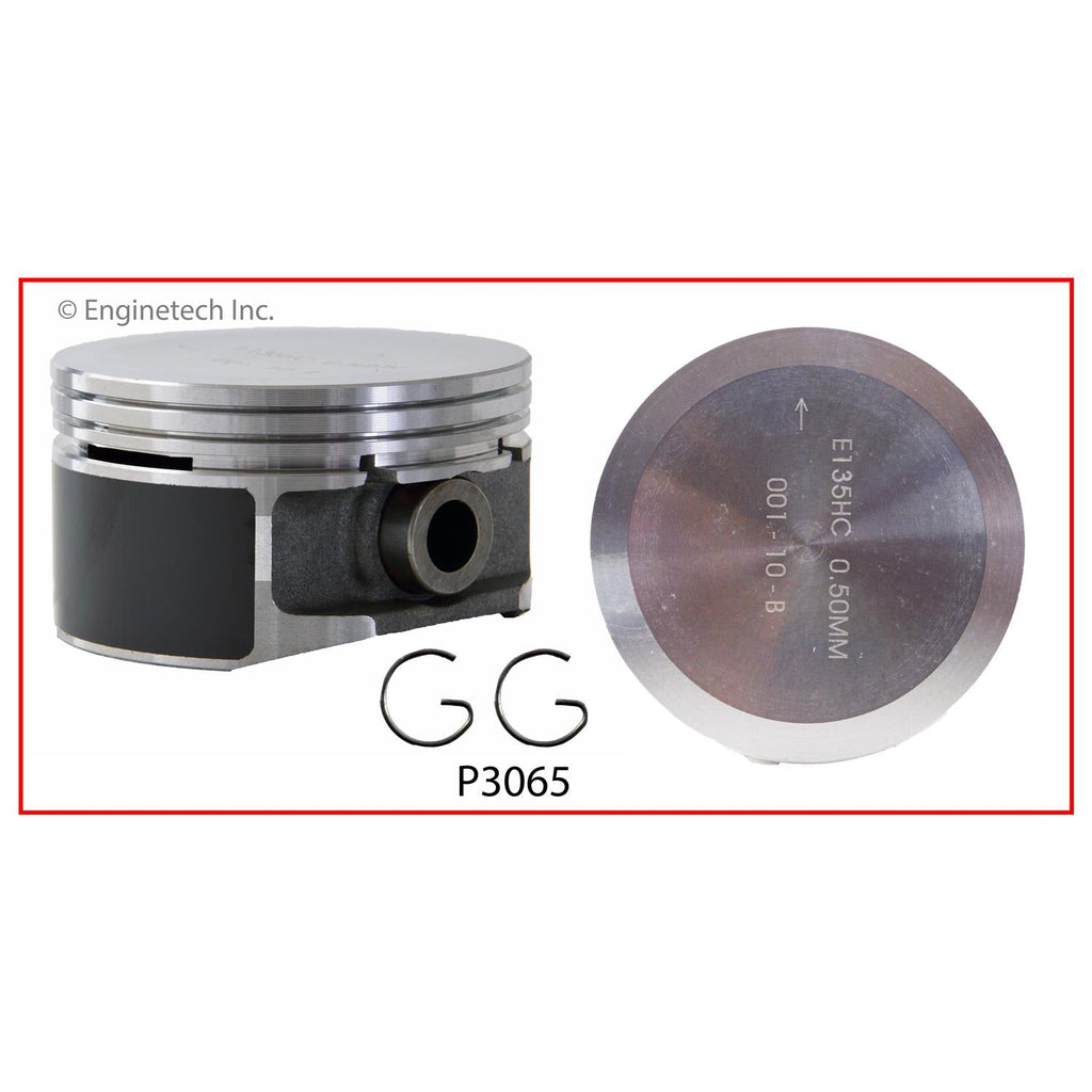 Enginetech P3065(1)STD Engine Single Piston Without Rings for Buick and Chevrolet Models