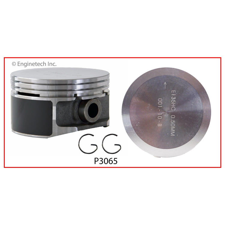 Enginetech P3065(4)STD Engine Piston Set Without Rings for Buick and Chevrolet Models