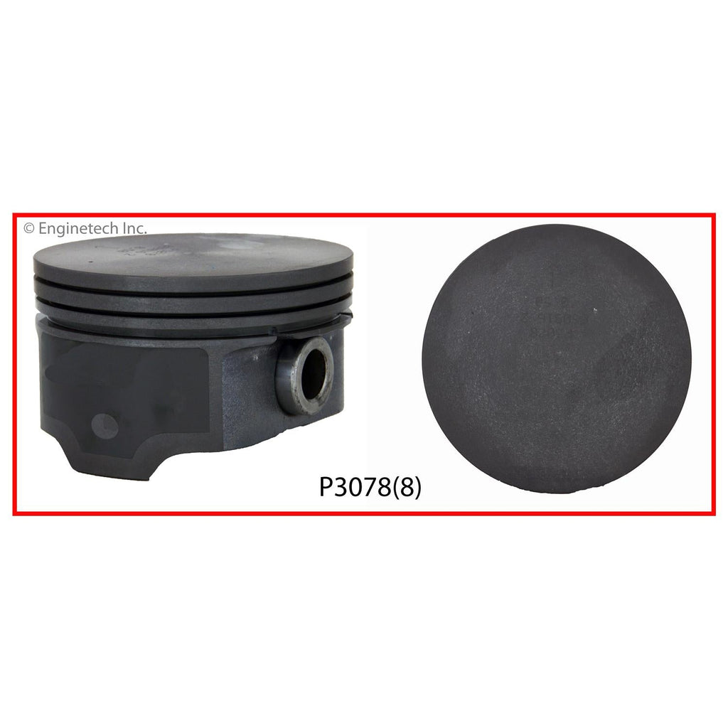 Enginetech P3078(8)STD Engine Piston Set Without Rings for Chevy and GMC 2000-2004