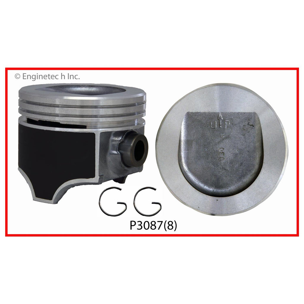 Enginetech P3087(8)030 Engine Piston Set Without Rings for Buick Electra & LeSabre (1985-1989)