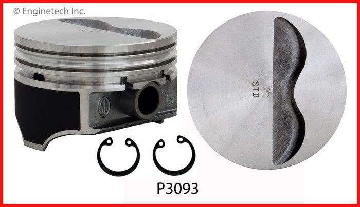 Enginetech P3093(8)STD Engine Piston Set Without Rings for 4.000 in Bore