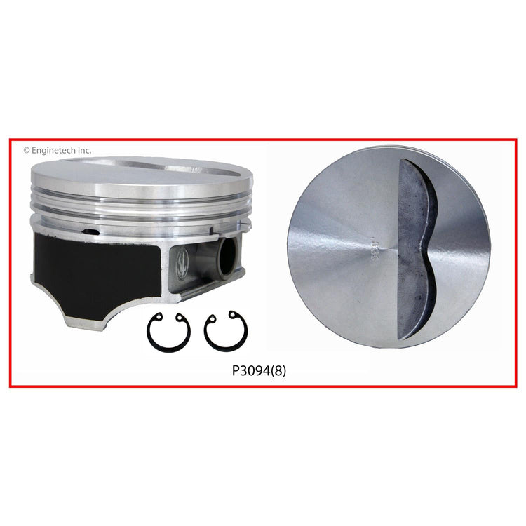 Enginetech Piston Set without Rings for 4.125 Inch Bore Engines