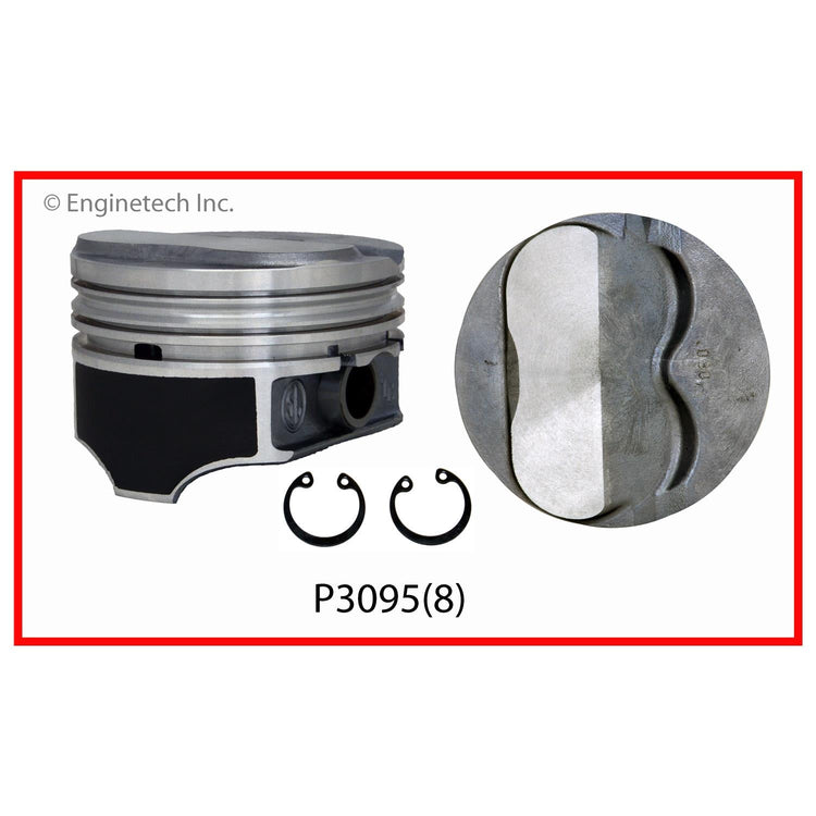 Enginetech P3095(8)030 Engine Piston Set Without Rings for GMC and Chevrolet C1500 Models