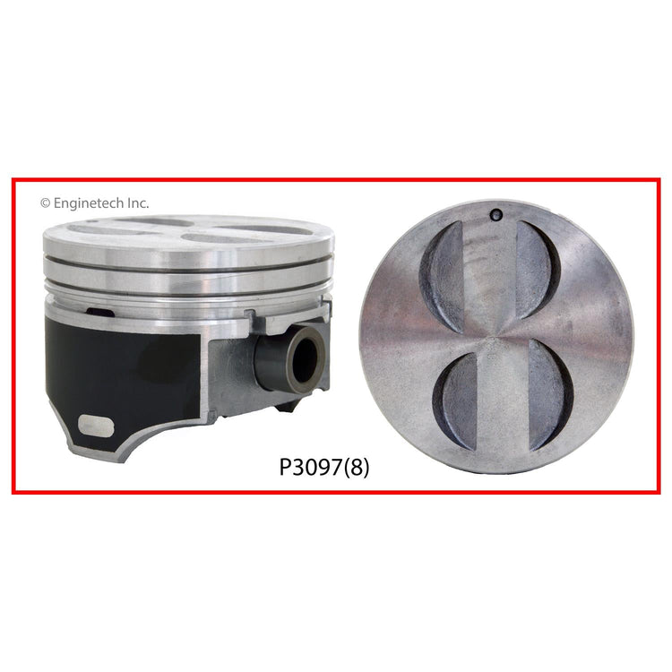Enginetech P3097(8)060 Engine Piston Set Without Rings for Ford 1996-2000 Models