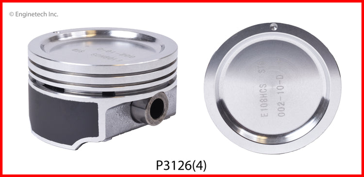 Enginetech P3126(4).50 Engine Piston Set Without Rings for Buick Century and Chevrolet Beretta