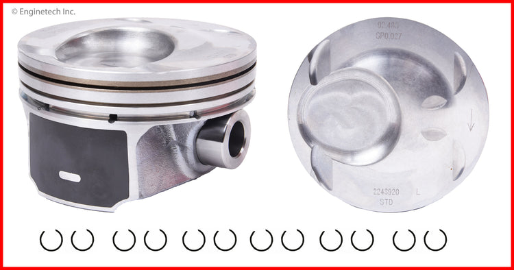 Enginetech P3520(6).50 Engine Piston Set Without Rings for Ford and Lincoln Vehicles
